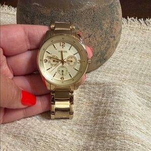 Fossil Gold Tone Women's Chronograph Bracelet Watch